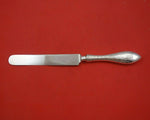 Antique Hammered by Shreve Sterling Silver Dinner Knife Blunt Engraved Mono 10"