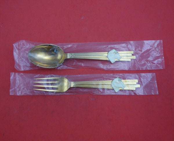 Christmas by A. Michelsen Sterling Silver Fork and Spoon Set 2pc 1943 Dove
