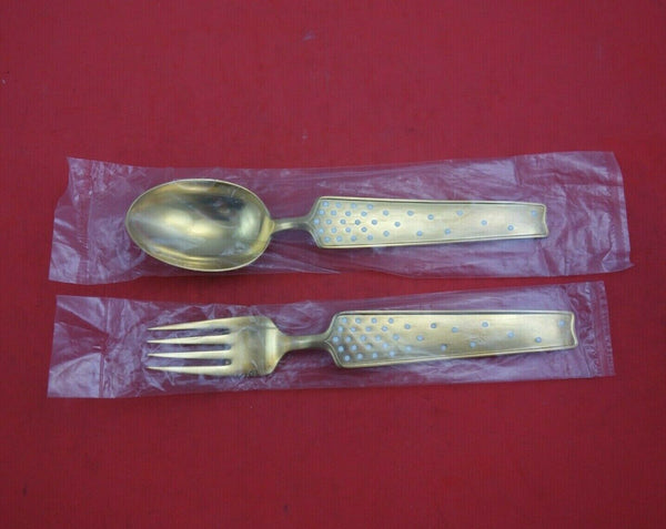 Christmas by A. Michelsen Sterling Silver Fork and Spoon Set 2pc 1947 Snowflakes