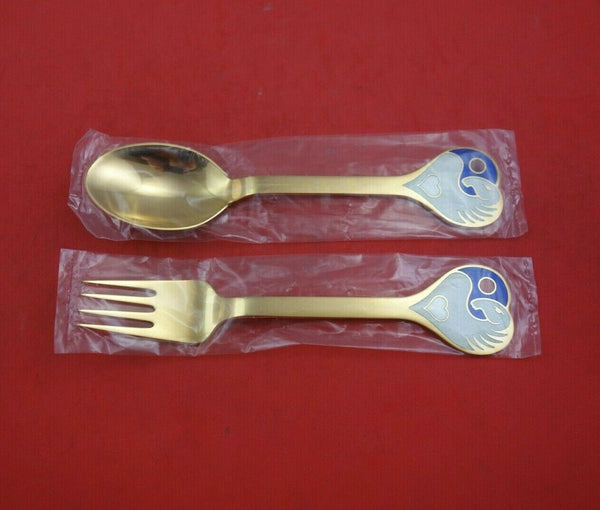 Christmas by A. Michelsen Sterling Silver Fork and Spoon Set 2pc 1978 Solstice