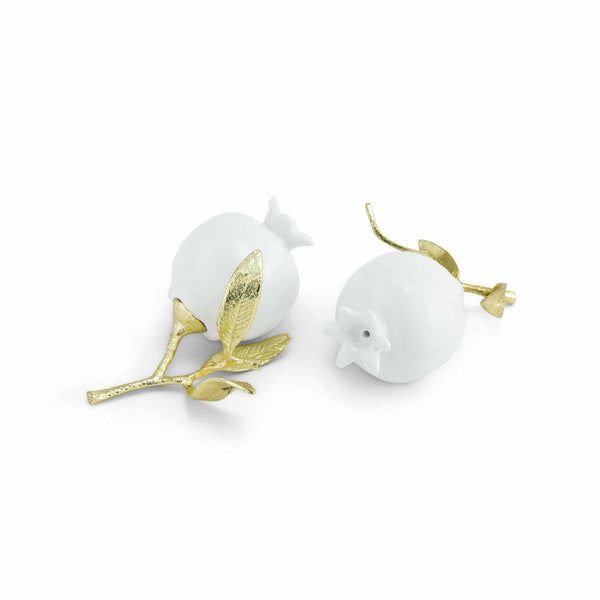 Michael Aram Pomegranate Porcelain Brass Plate Gold Salt and Pepper Set - 175314