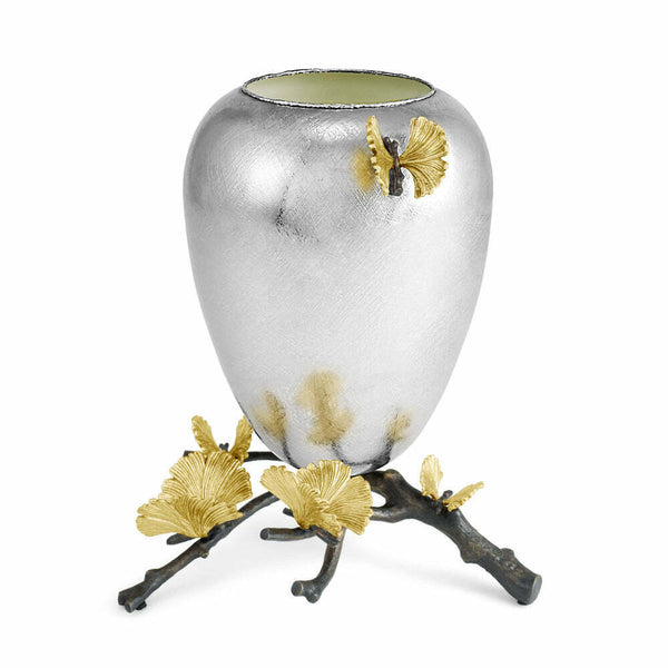 Michael Aram Brass Butterfly Ginkgo Large Vase Gold 11"L x 9.5"Wx13.5"H - 175752
