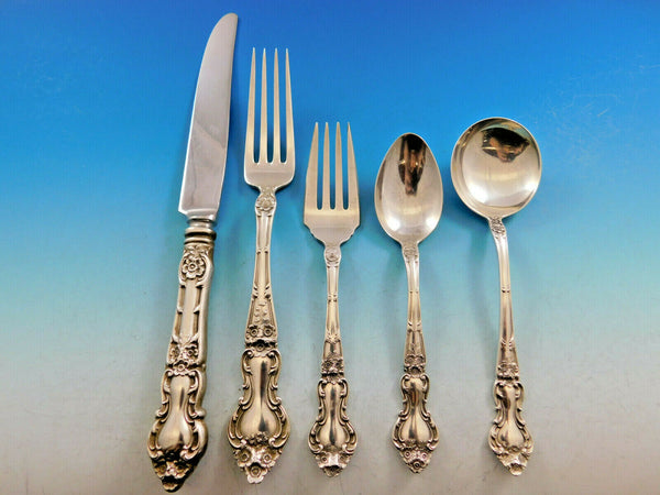 Meadow Rose by Wallace Watson Sterling Silver Flatware Set Service 30 pcs Dinner