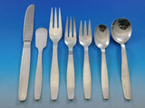 Swedish Modern by Allan Adler Sterling Silver Flatware Set Heavily Hammered 65pc