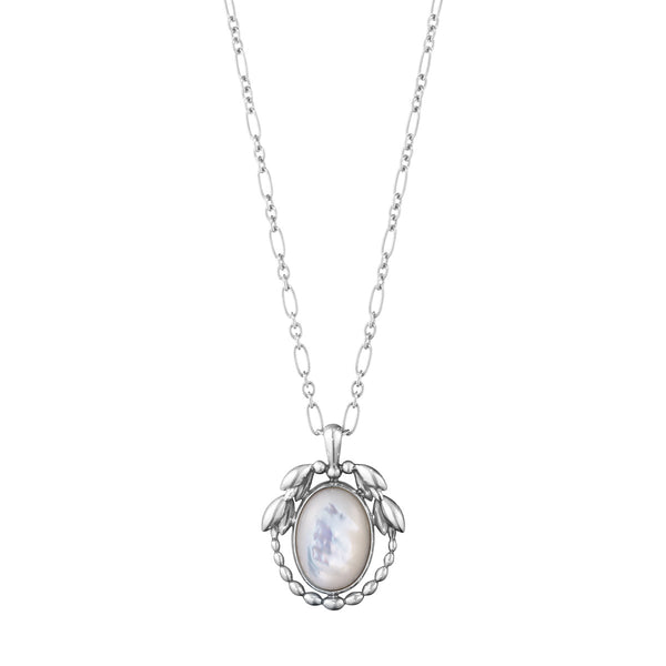 2021 Heritage Georg Jensen Sterling Silver Necklace Pendant Mother Of Pearl New