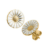 Daisy by Georg Jensen 18 KT Gold Plated Sterling Silver Earrings w/ Enamel - New