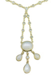 14k Yellow Gold Genuine Natural Moonstone Cabochon Necklace 15 Carats (#J4195)