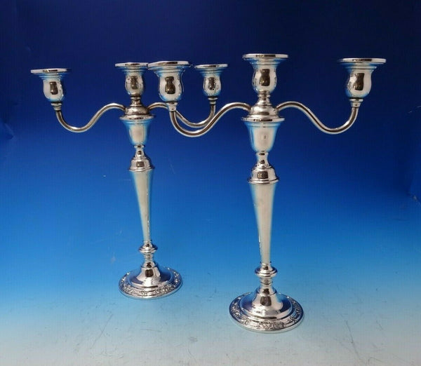 Wild Rose by International Sterling Silver Candelabra Pair 3-Light #N246 (#4657)