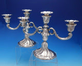 German .835 Silver Candelabra Pair 3-Light 9 5/8" x 12" (#4681)