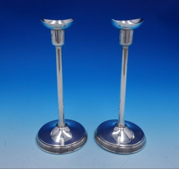 Ainar Axelsson Swedish .830 Silver Candlestick Pair 7 5/8" Modernism (#4901)