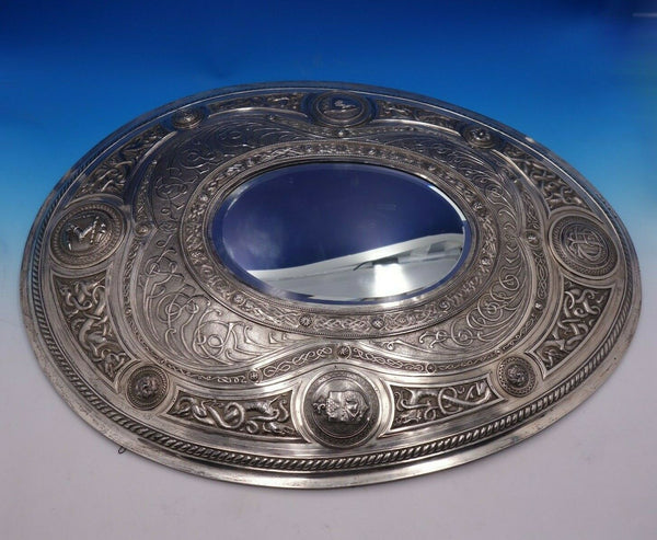 Sharman D. Neill Irish Sterling Silver Shield with Mirror Wall Hanging (#4919)