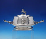 Medallion by Gorham Coin Silver Butter Dish #190 w/Lion Applied Medallions #4947