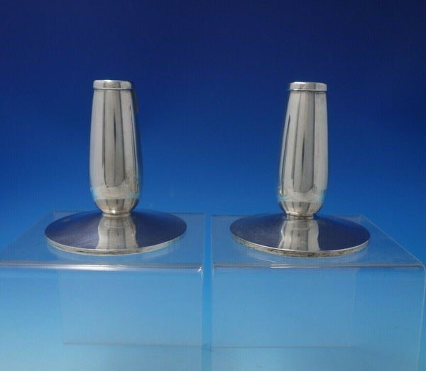 Silver Rhythm by International Sterling Silver Candlestick Pair #N297 (#5001)