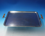 Albi by Christofle Silverplate Serving Tray with Enameled Brown Handles (#5016)