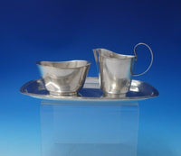 Gustev and Janson Sterling Silver Sugar and Creamer with Tray Modern 3pc (#5021)