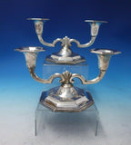 Norwegian .830 Silver Candelabra Pair 2-Light 4 5/8" Tall x 9" (#5150)