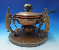 Rabbit by Joseph Heinrichs Mixed Metals and Wood Chafing Dish 10 1/2" Tall #5160