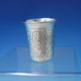 Russian .875 Silver Shot Glass Bright-Cut w/ Church and Flowers #84 (#5175)