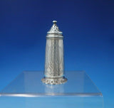 English Sterling Silver Pepper Shaker Bright-Cut 3 3/4" Tall x 1 5/8" (#5210)