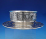 William Kerr Sterling Silver Child's Set 2pc Acid Etched w/ Nursery Rhymes #5248