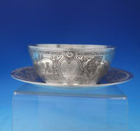 William Kerr Sterling Silver Child's Set 2pc Acid Etched w/ Fables #4499 (#5257)