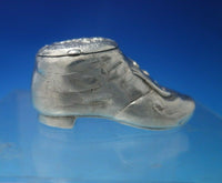 Russian .84 Silver Tobacco Tin Shoe Form with Elk 1 1/2" x 3" 1.9 ozt. (#5354)