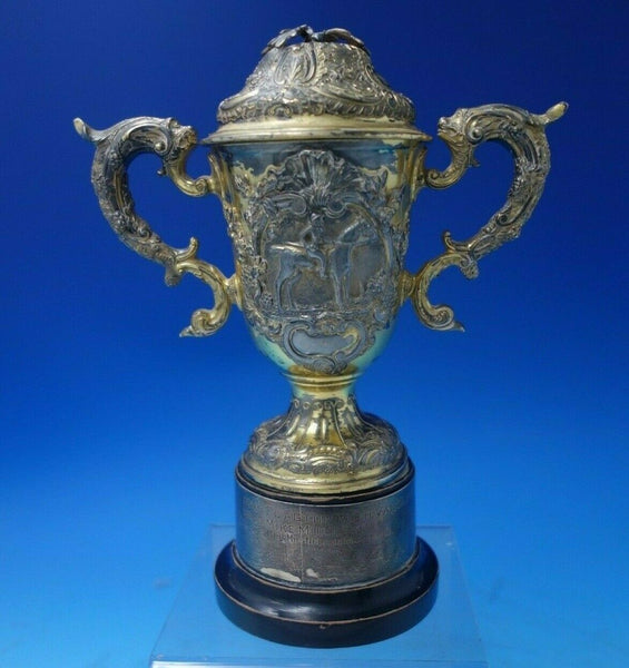 Graff Washbourne and Dunn Sterling Silver Tropy with Wood Gargoyles #634 (#5393)