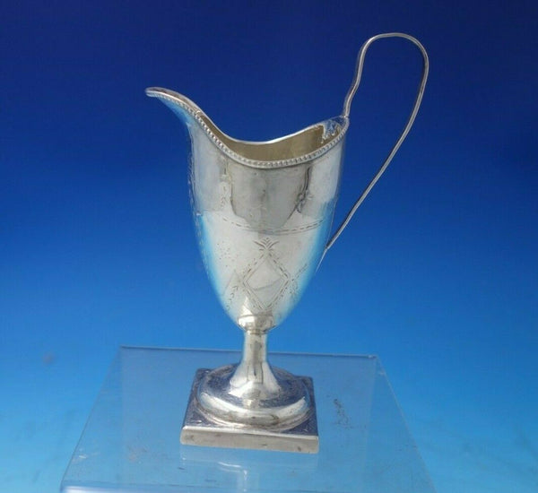 JA English Sterling Silver Cream Pitcher Bright-Cut with Wreath (#5451)