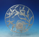 Glass Trivet Plate with Sterling Silver Overlay 8" (#5491)
