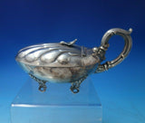 German .800 Silver Gravy Boat with Glass Liner Shell Motif c.1910 (#5603)