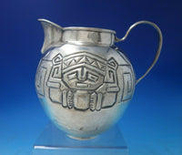 Mayan by DEB .900 Silver Mexican Water Pitcher w/ Scenes Designs c.1940 (#5621)