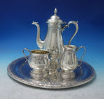 Prelude by International Sterling Silver Demitasse Tea Set 4pc Hand Chased #5681