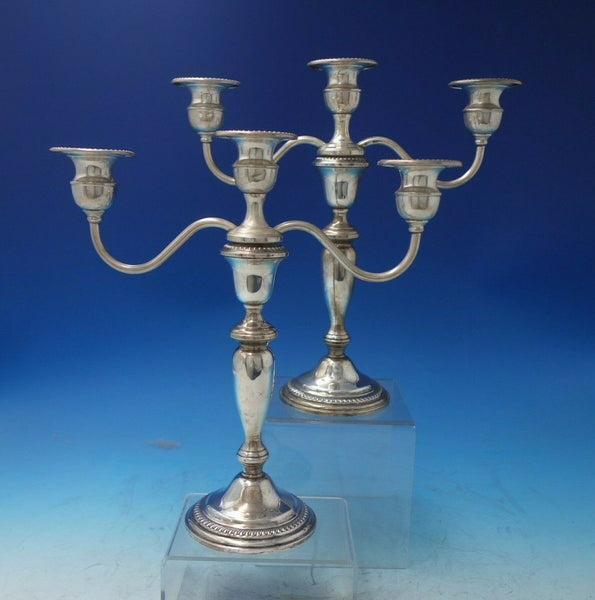 Gadroon by Empire Sterling Silver Candelabra Pair 3-Light 11" x 10 1/2" (#5795)