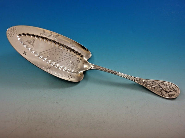 Japanese by Tiffany & Co. Sterling Silver Pie Server FH AS BC Flowers 10 3/4"