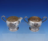 Rose by Stieff Sterling Silver Sugar and Creamer Set 2pc Hand Chased (#3149)