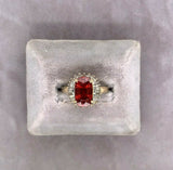 14k Gold 4.41 Carat Genuine Natural Spessartine Garnet and Diamond Ring (#J5419)