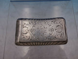 European Sterling Silver Trinket Box Engraved Engine Turned 3 1/8" (#6650)