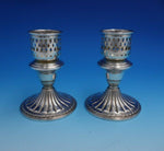 English Gadroon by Gorham Sterling Silver Candle Holder Pair Weighted (#4803)