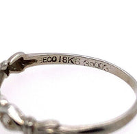 18k White Gold Petite Three Stone Genuine Natural Diamond Ring Band (#J5726)