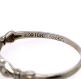 18k White Gold Petite Three Stone Genuine Natural Diamond Ring Band (#J5726)