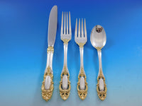 Grand Duchess Gold Accent by Towle Sterling Silver Flatware Set Service 50 pcs