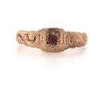 10k Rose Gold Baby Ring with Red Glass Size 1.25 Child's Jewelry (#J5889)