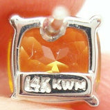 14K Gold Cushion Cut 1.84ct Genuine Natural Citrine Earrings (#J2400)