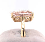 5.21ct Yellow Gold Oval Genuine Natural Morganite Solitaire Ring (#J5791)