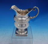 Coin Silver Creamer / Milk Pitcher on Pedestal Base w/ Faux Woven Design (#3995)