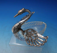 FB German Sterling Silver Crystal Sugar Basket Swan Form w/Movable Wings (#6473)