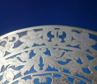 Glass Trivet Plate with Sterling Silver Overlay 10" (#5496)
