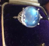 14k Gold 4.8ct Rainbow Genuine Natural Moonstone Diamond Ring Jewelry (#J4726)