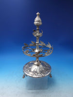 John Parkes English Sterling Silver Cruet Stand Birmingham 1836 Holly (#6494)