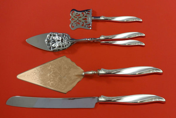 Pine Spray by International Sterling Silver Dessert Serving Set 4pc Custom Made